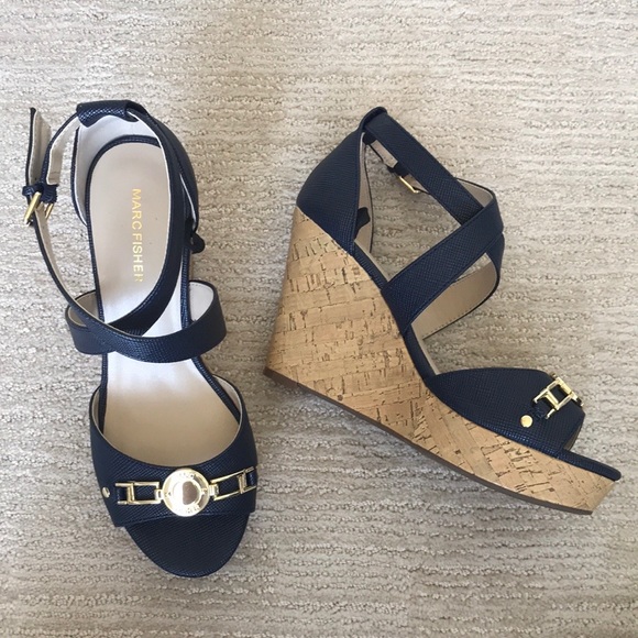 navy platform wedge sandals